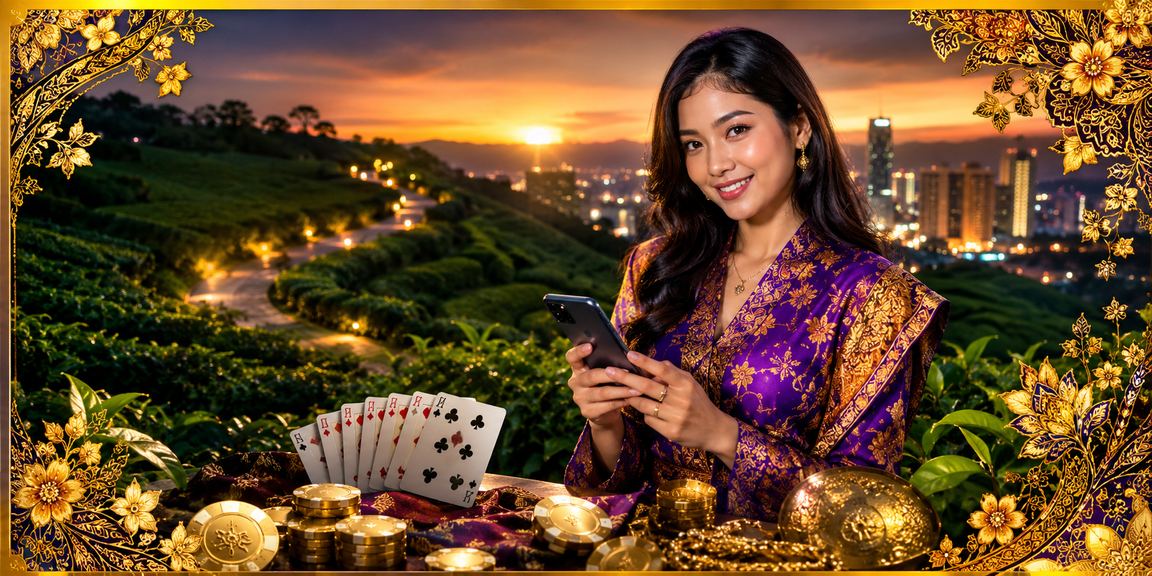 Permainan Rummy dengan corak batik Malaysia